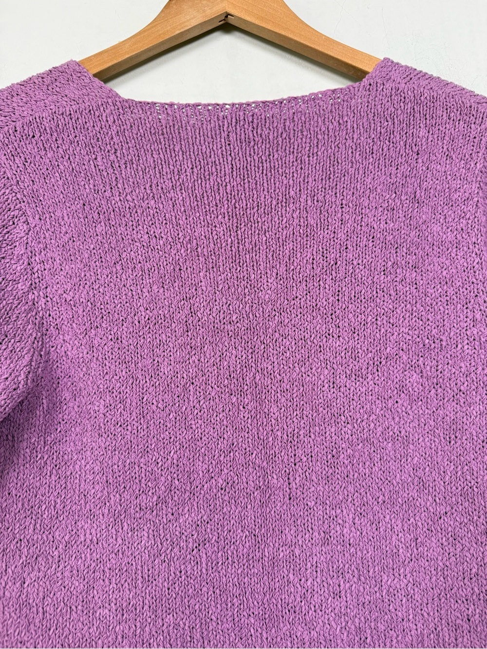 Eileen Fisher Lavender Cotton Blend Long Sleeve V-Neck Sweater Size S - Picture 5 of 11